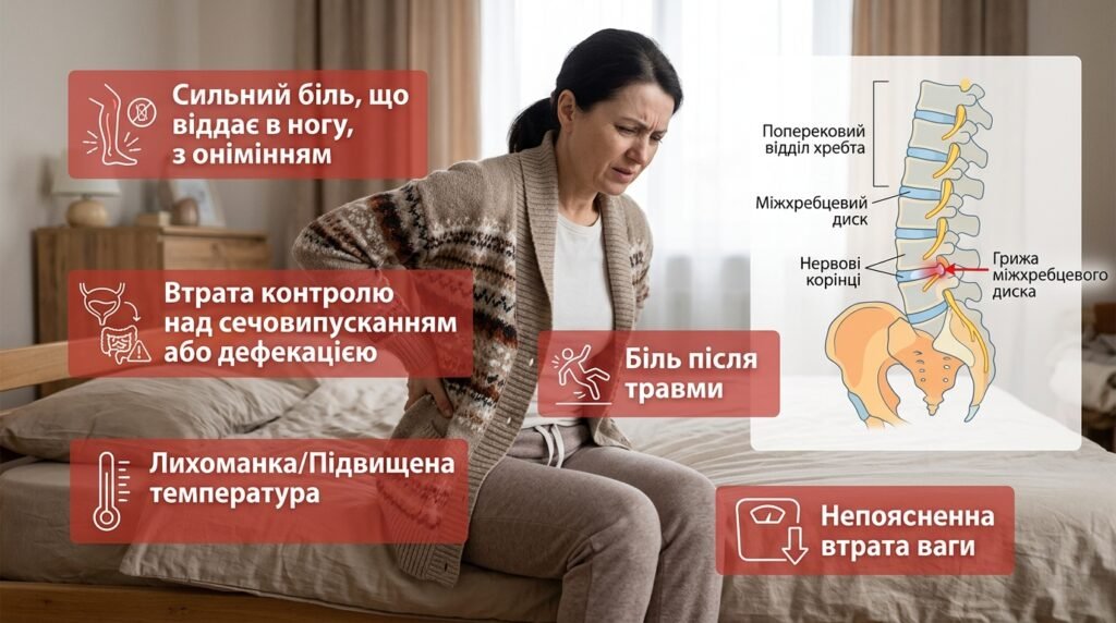 Коли біль у спині вимагає негайного звернення до лікаря