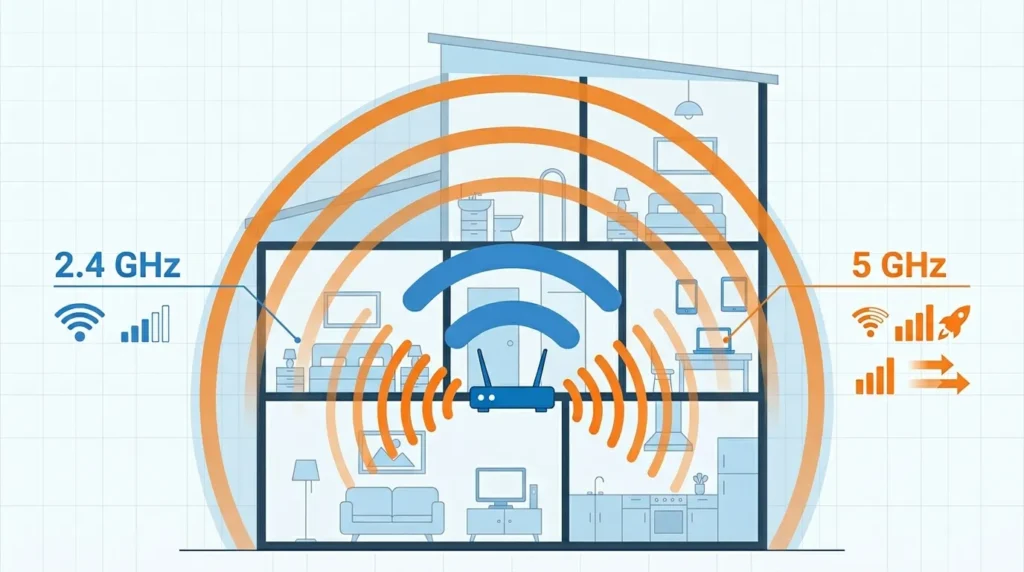 Порівняння діапазонів Wi-Fi 2.4 GHz та 5 GHz — відстань і швидкість