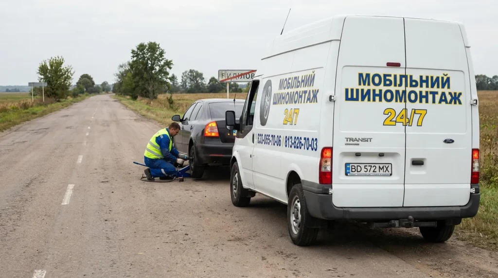 мобільний шиномонтаж виїзд на дорогу Україна