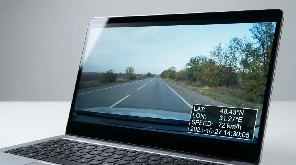GPS-оверлей з координатами і швидкістю на записі відеореєстратора
