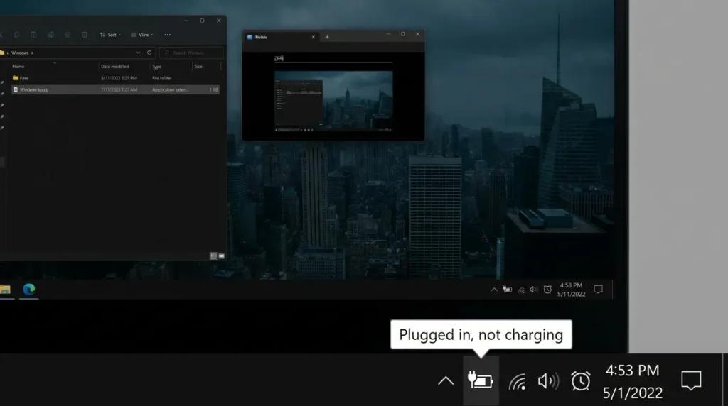 windows повідомлення підключено не заряджується індикатор батареї