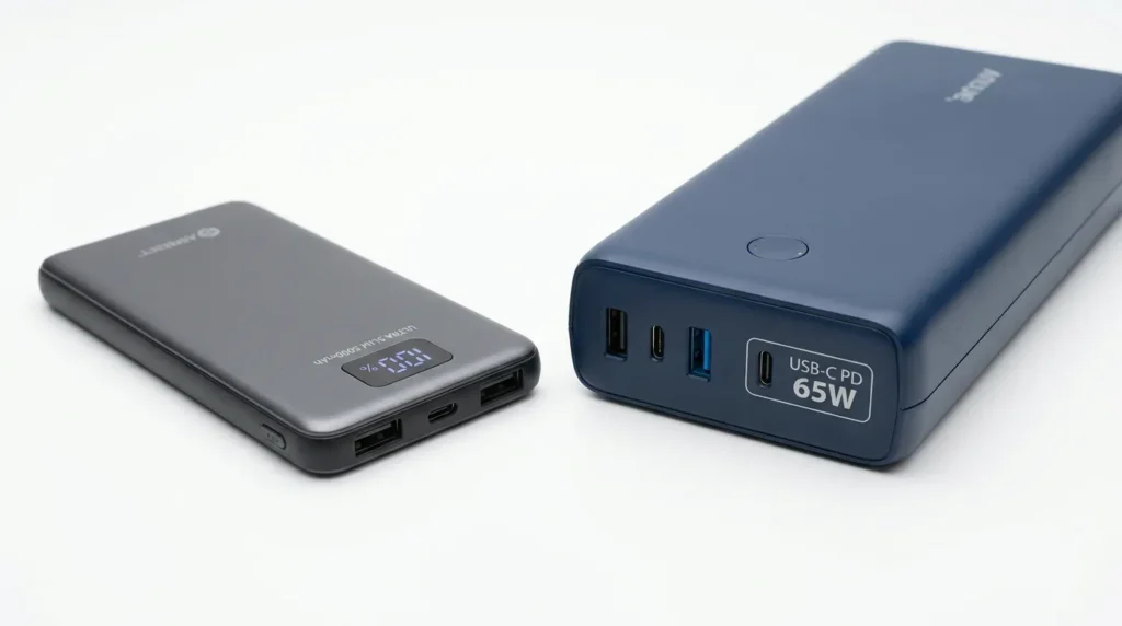 порівняння павербанка для телефону і ноутбука USB-C PD