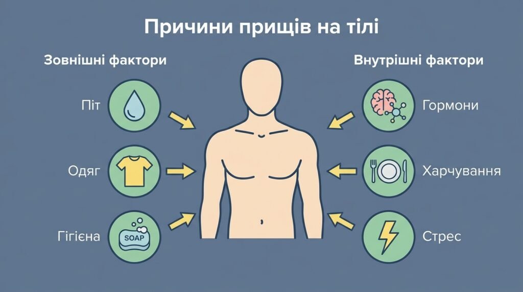 Причини появи акне на спині — гормони, гігієна, харчування