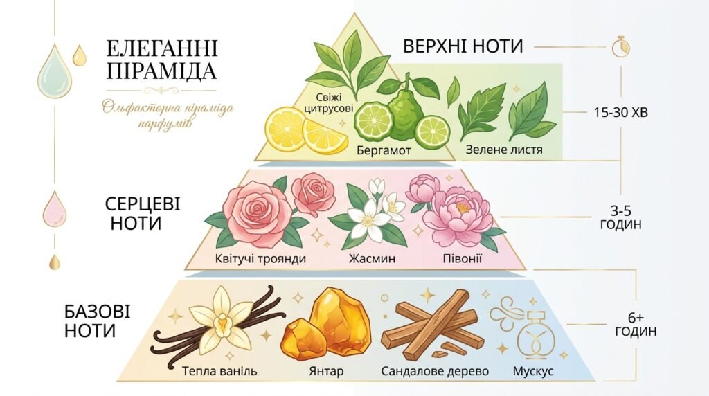 Ольфакторна піраміда: як розкривається аромат