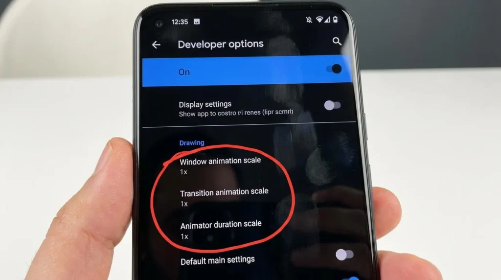 Режим розробника Android — налаштування масштабу анімації для прискорення телефону