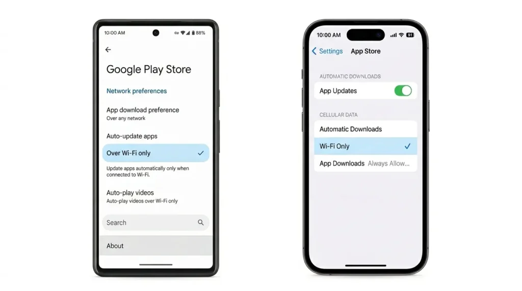 Налаштування автооновлення додатків тільки по Wi-Fi на Android і iPhone