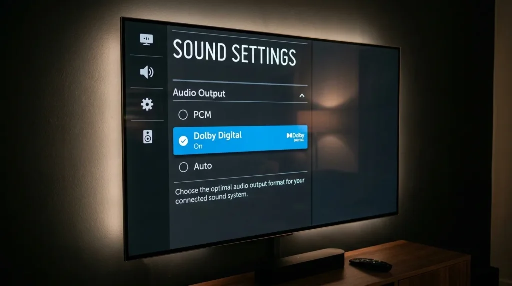 налаштування звуку телевізора PCM Dolby Digital