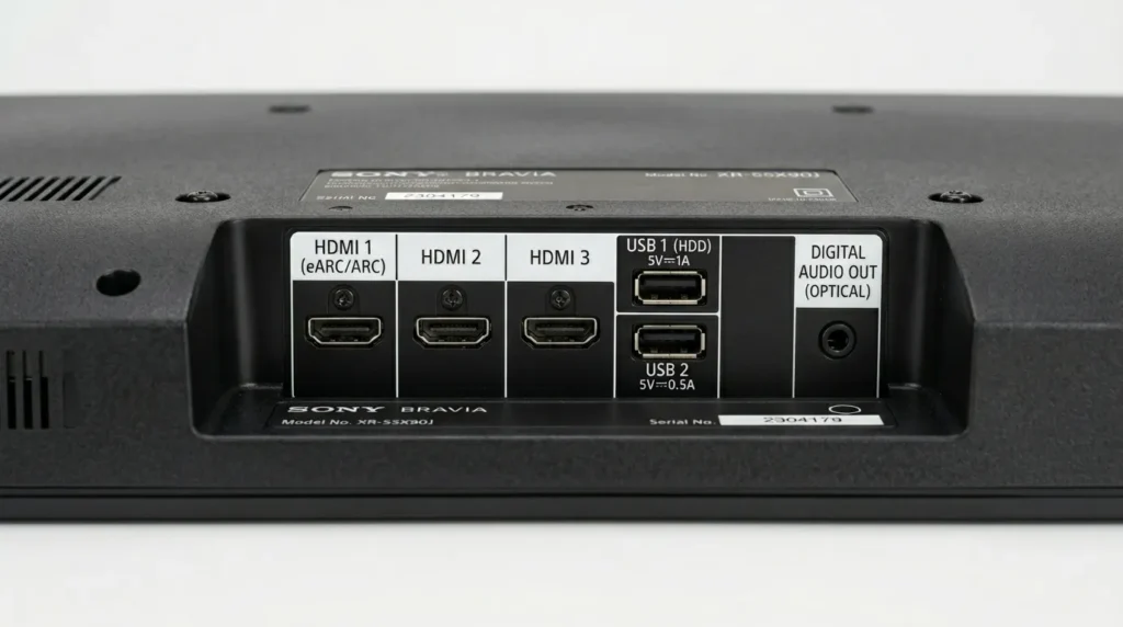 роз’єми телевізора задня панель HDMI оптика навушники