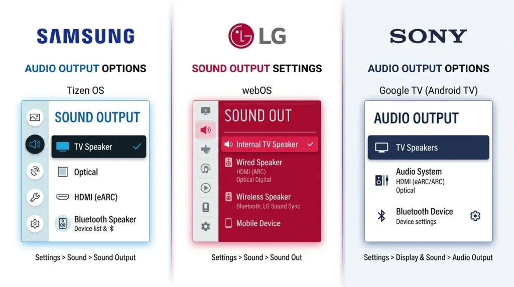 налаштування звуку Samsung LG Sony телевізор